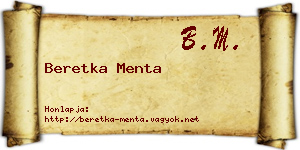 Beretka Menta névjegykártya